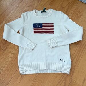 Lauren Ralph Lauren flag sweater cream size Medium